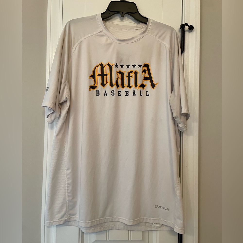 Five Star Baseball White Dri Fit Shirt, MAFIA, Men’s XL, Holloway